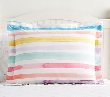 Kayla Rainbow Stripe Duvet Cover, Standard Sham, - Image 0