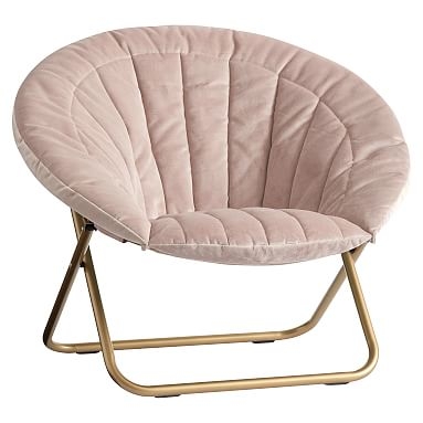 Dusty Blush Lustre Velvet Channel Stitch Hang-A-Round Chair - Image 0