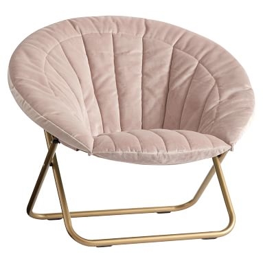 Dusty Blush Lustre Velvet Channel Stitch Hang-A-Round Chair - Image 1