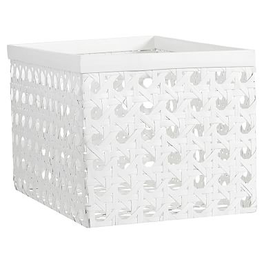 Open Weave Baskets, Large, Single, White - Image 0