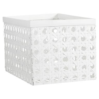 Open Weave Baskets, Large, Single, White - Image 1