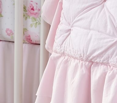 Organic Sadie Ruffle Toddler Quilt, Blush - Image 1