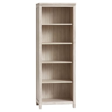 Beadboard Tall Bookcase, Weathered White - Image 0