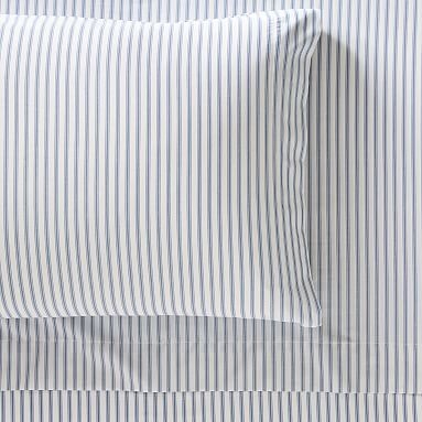 Organic Heritage Stripe Sheet Set, Twin/Twin XL, Navy - Image 0