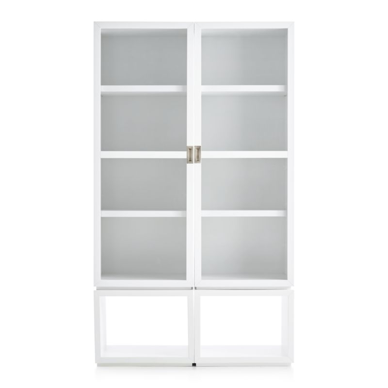 Aspect White 4-Piece Glass Door Storage Unit - Image 1