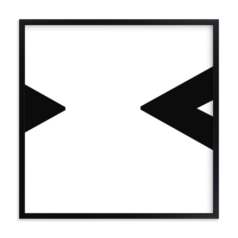 glyphs | geometric 16"x16" - White - Framed- Matte Black Frame - Standard Borders and Matting - Image 0