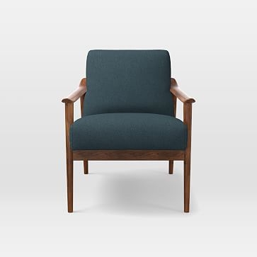 Mid-Century Show Wood Chair, Twill, Teal - Image 1