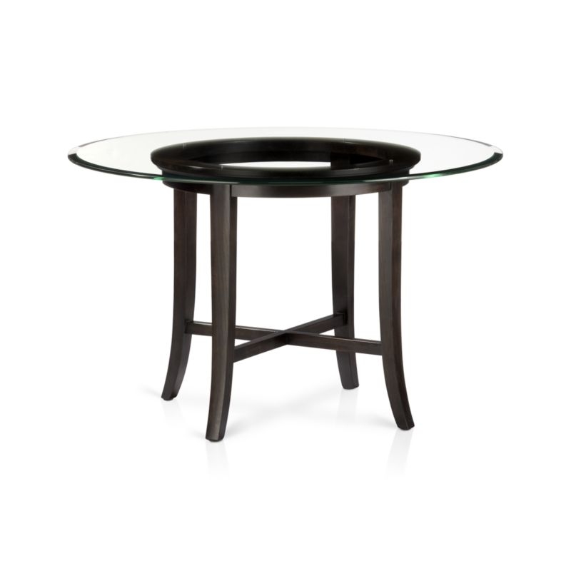 Halo Ebony Round Dining Table with 48" Glass Top - Ebony - Image 1