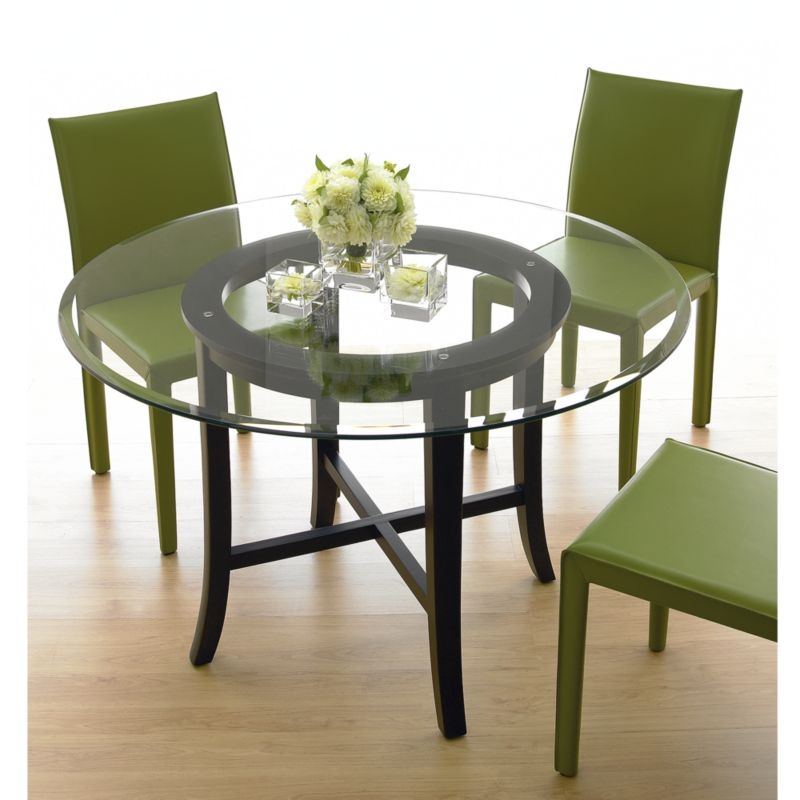 Halo Ebony Round Dining Table with 48" Glass Top - Ebony - Image 4
