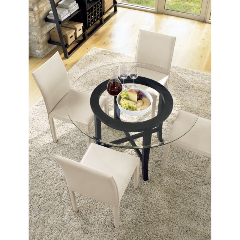 Halo Ebony Round Dining Table with 48" Glass Top - Ebony - Image 7