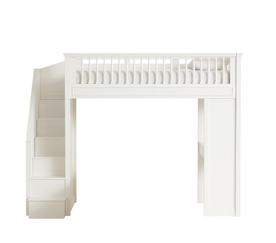 Fillmore Stair Loft Bed, Twin, Simply White - Image 0