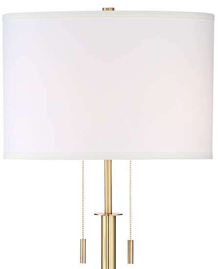 Possini Euro Encino Antique Brass Tripod Floor Lamp - Image 1