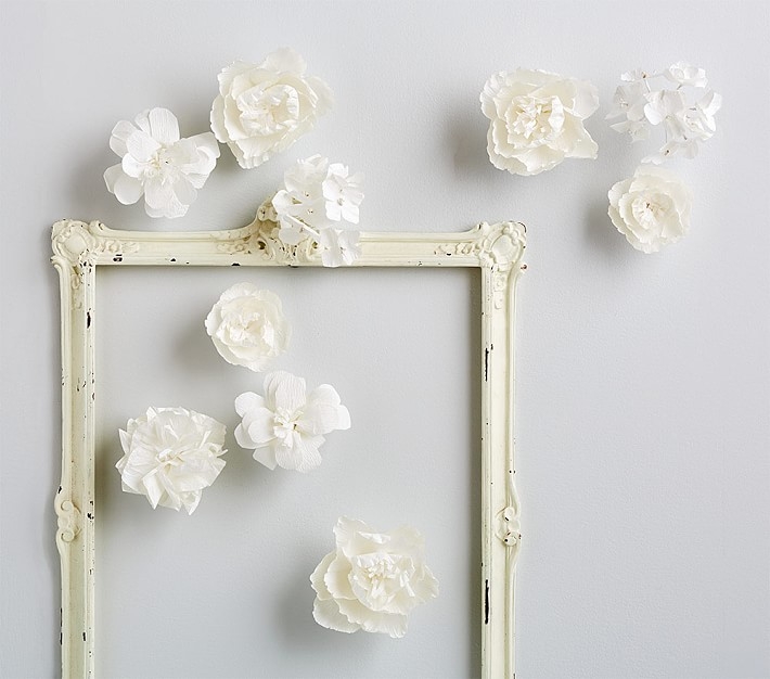 White Mixed Flower Wall Decor - Image 0