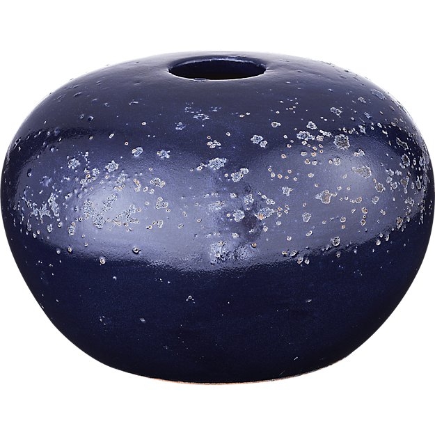 atoll round navy blue vase - Image 1