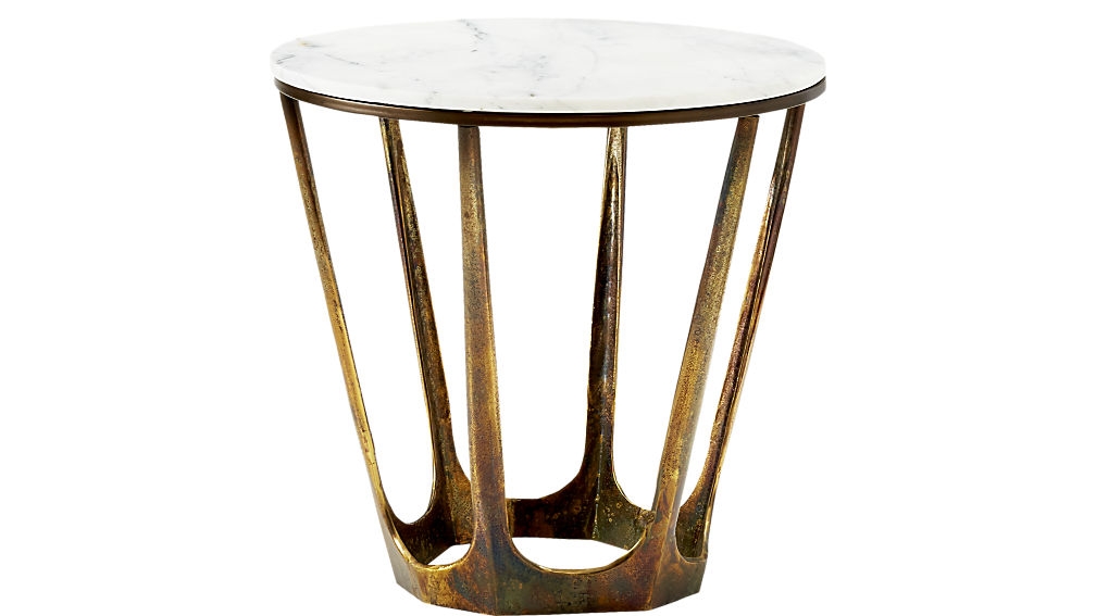 parker white marble side table - Image 0