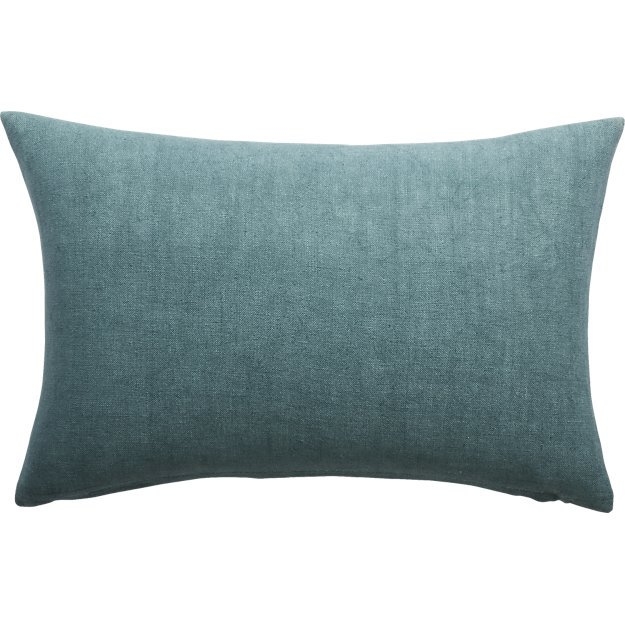 18"x12" linon artic blue pillow with feather-down insert - Image 0