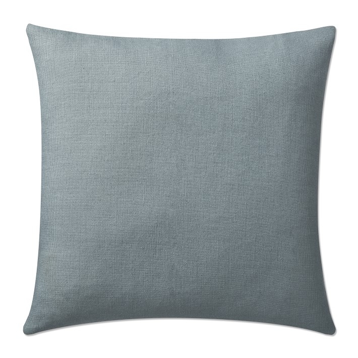 Reversible Belgian Linen Pillow Cover, Slate/Dark Blue - Image 0