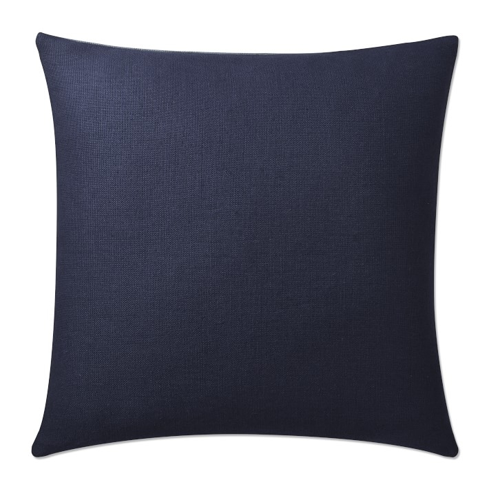 Reversible Belgian Linen Pillow Cover, Slate/Dark Blue - Image 1
