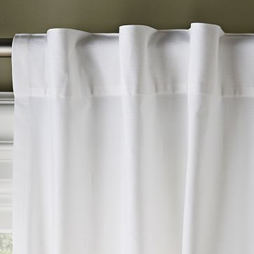 Cotton Canvas 108" Curtain, White unlined - Set of 2 - Image 1