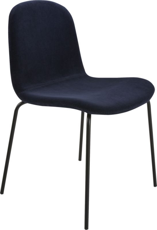 Primitivo Navy Blue Velvet Dining Chair - Image 2