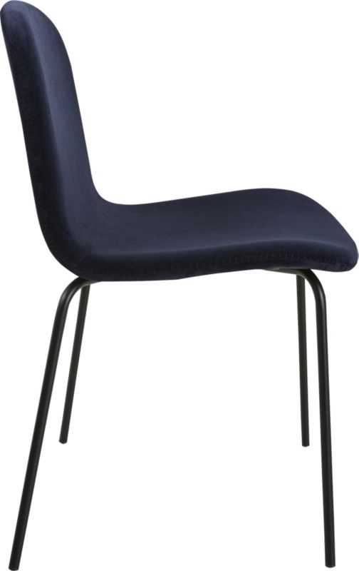 Primitivo Navy Blue Velvet Dining Chair - Image 3