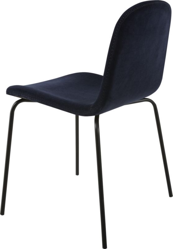 Primitivo Navy Blue Velvet Dining Chair - Image 4