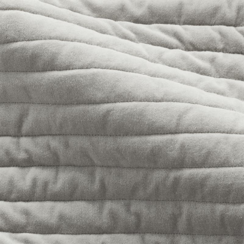 Channeled Grey Velvet Full/Queen Quilt - Image 1