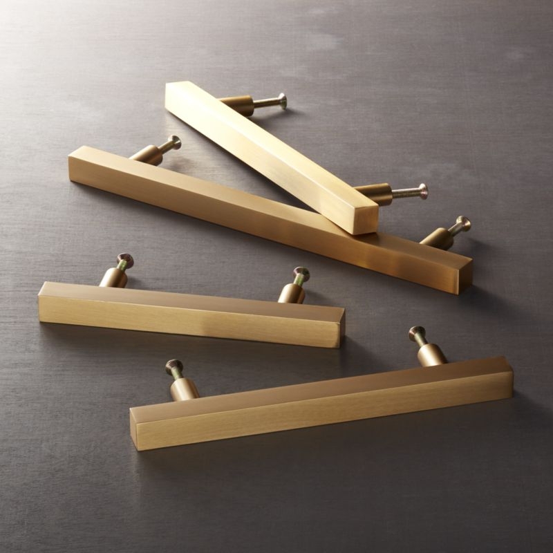 5" Brushed Brass Square Handle - Image 1