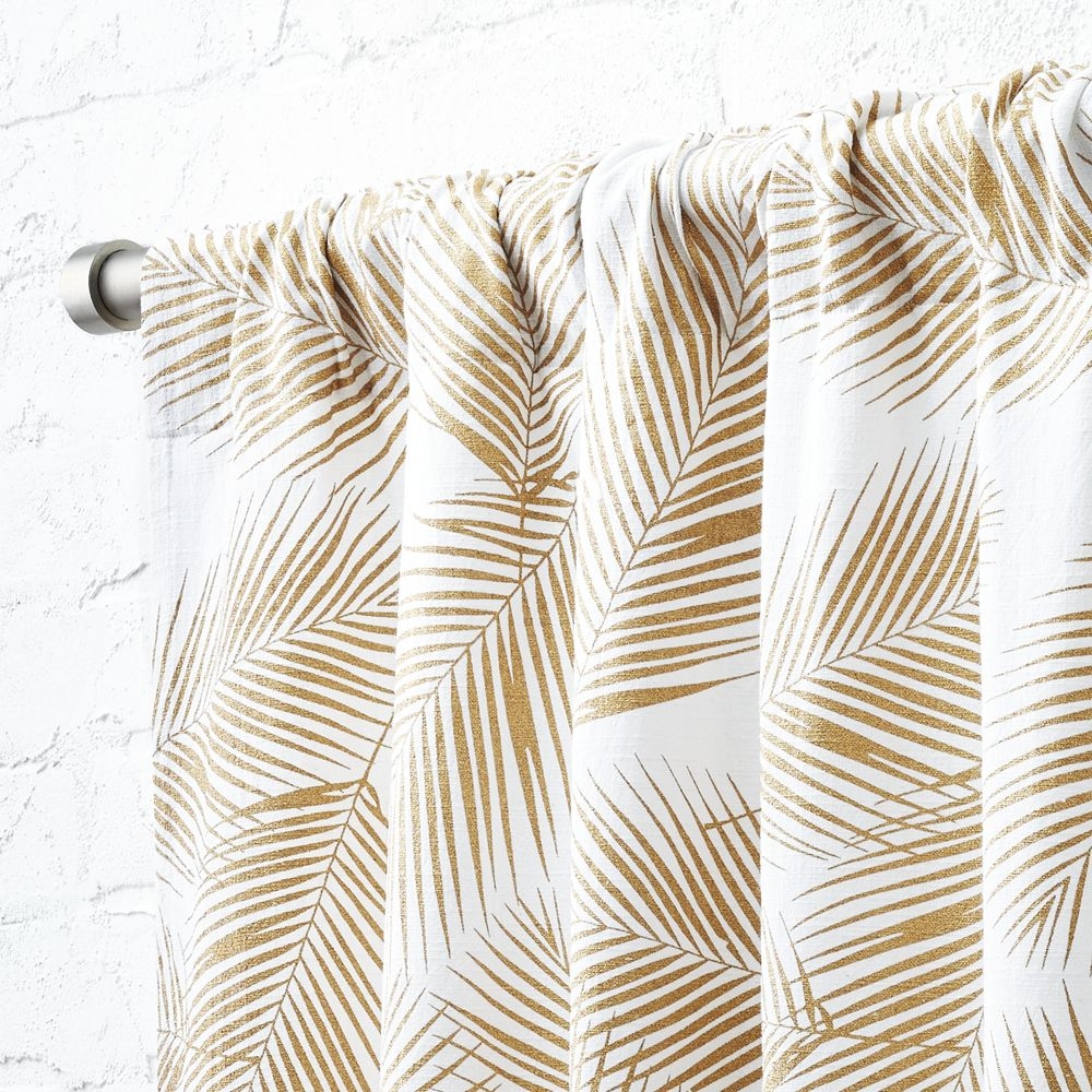 Gold Palm Leaf Curtain Panel 48"x84" - Image 0