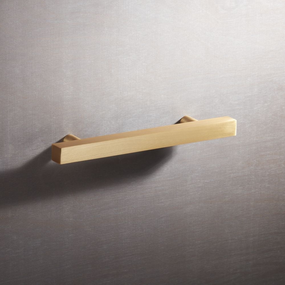 4" Brushed Brass Square Handle - Image 0
