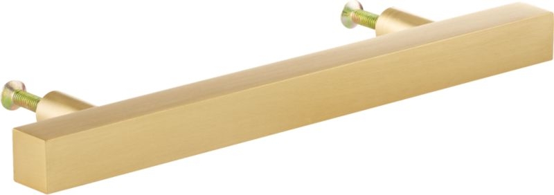 4" Brushed Brass Square Handle - Image 4