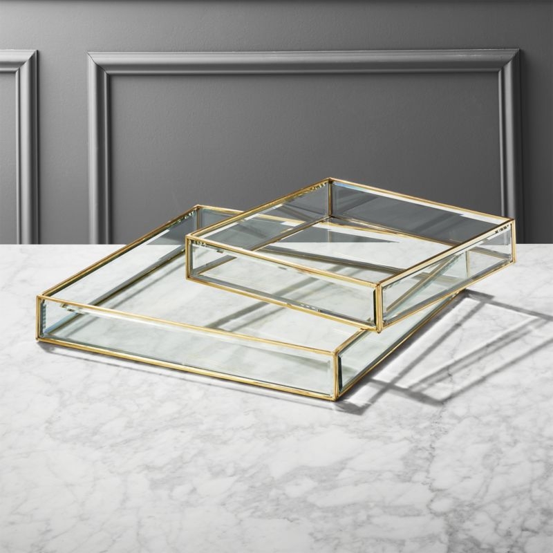 Large Glass and Brass Tray - Image 5