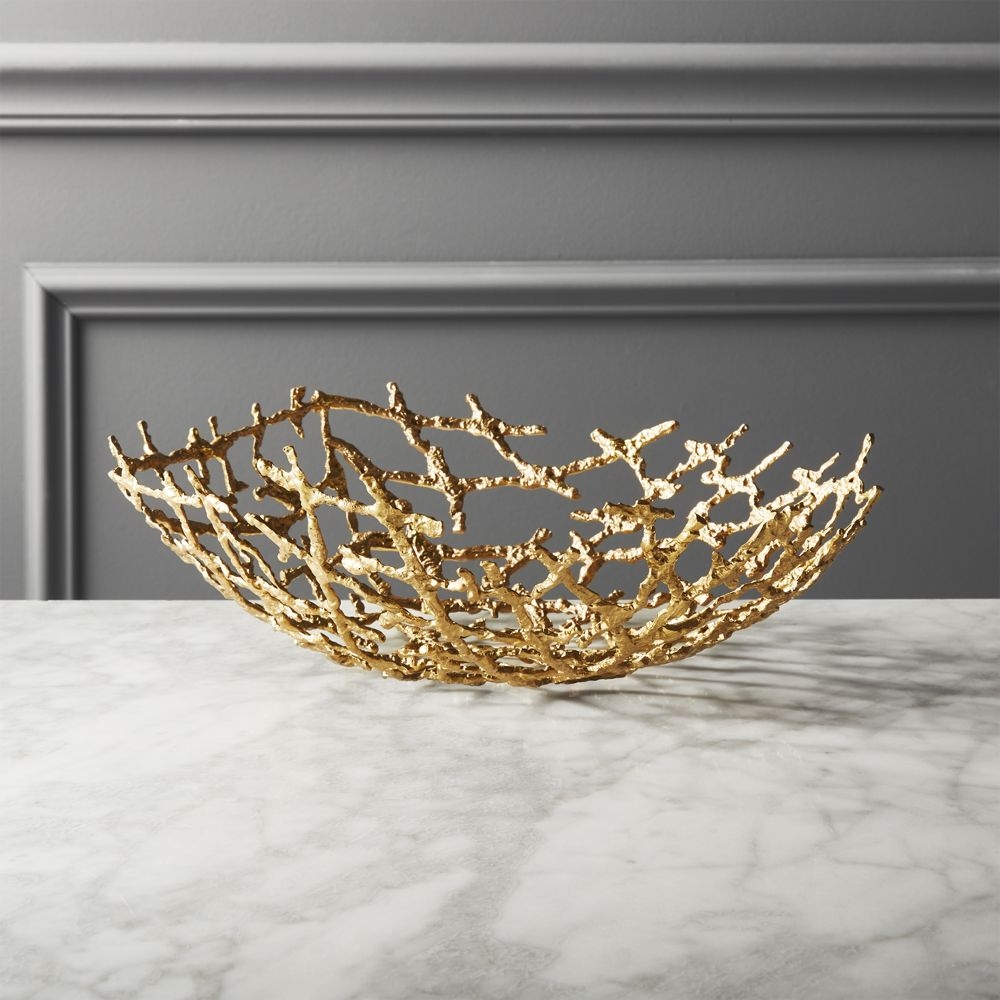 Drizzle Decorative Brass Bowl - Image 0