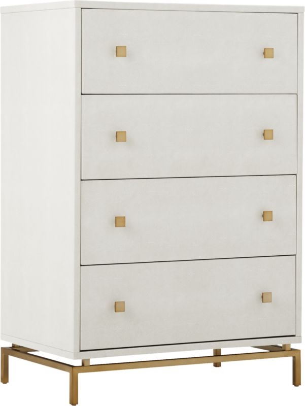 Ivory Shagreen Embossed Tall Chest - Image 2