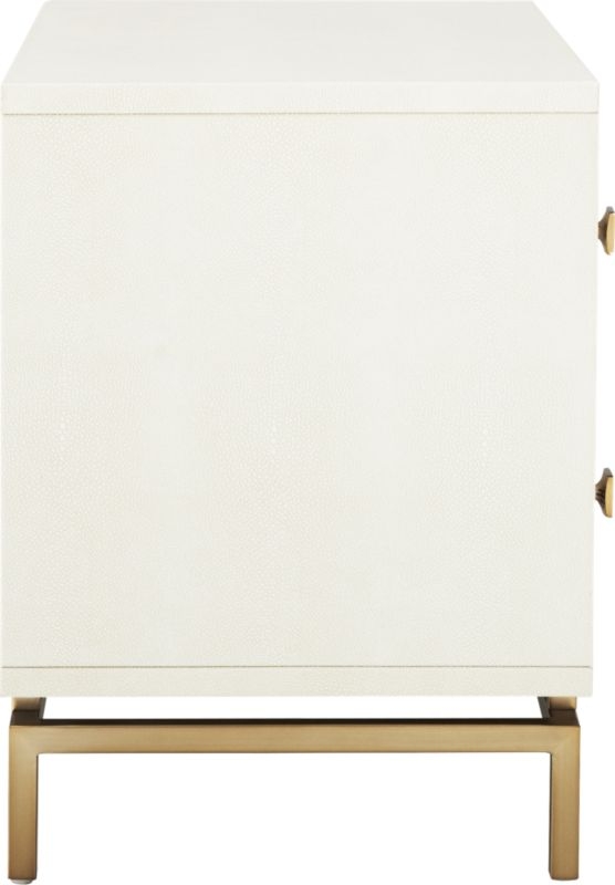 Shagreen Embossed Nightstand, Ivory - Image 7