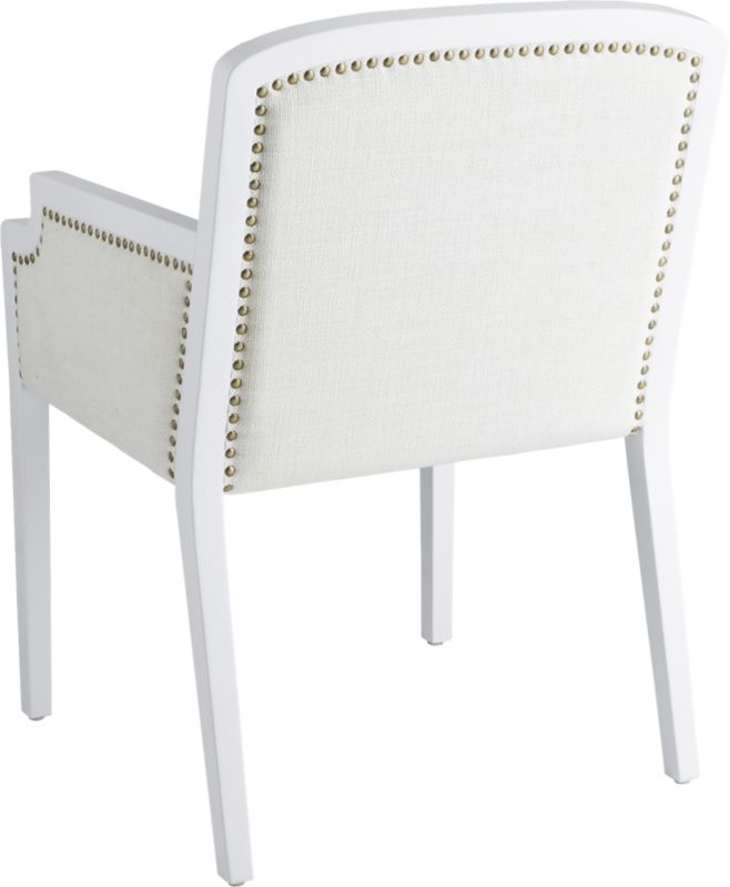 Nailhead White Armchair - Image 4