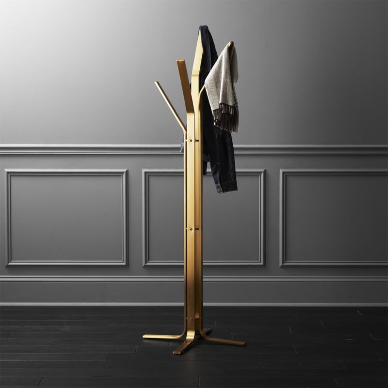 Valentina Standing Gold Coat Rack - Image 1