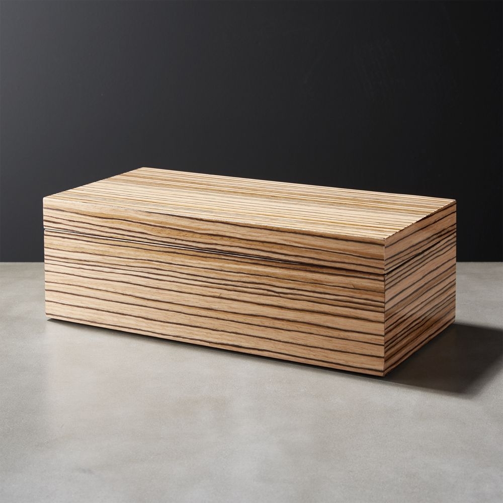 Zebra Large Wood Storage Box - Image 0