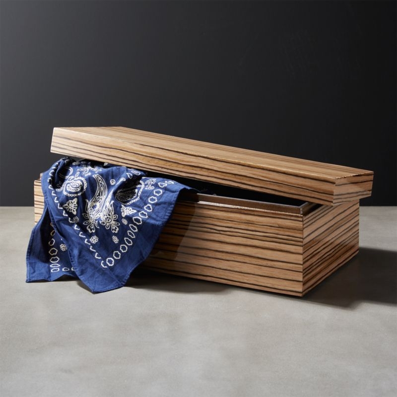 Zebra Large Wood Storage Box - Image 3