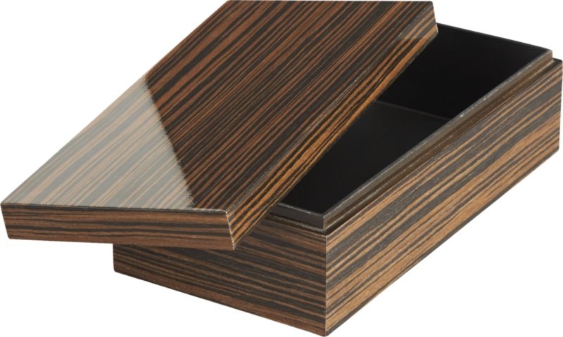 Ebony Small Wood Storage Box - Image 6