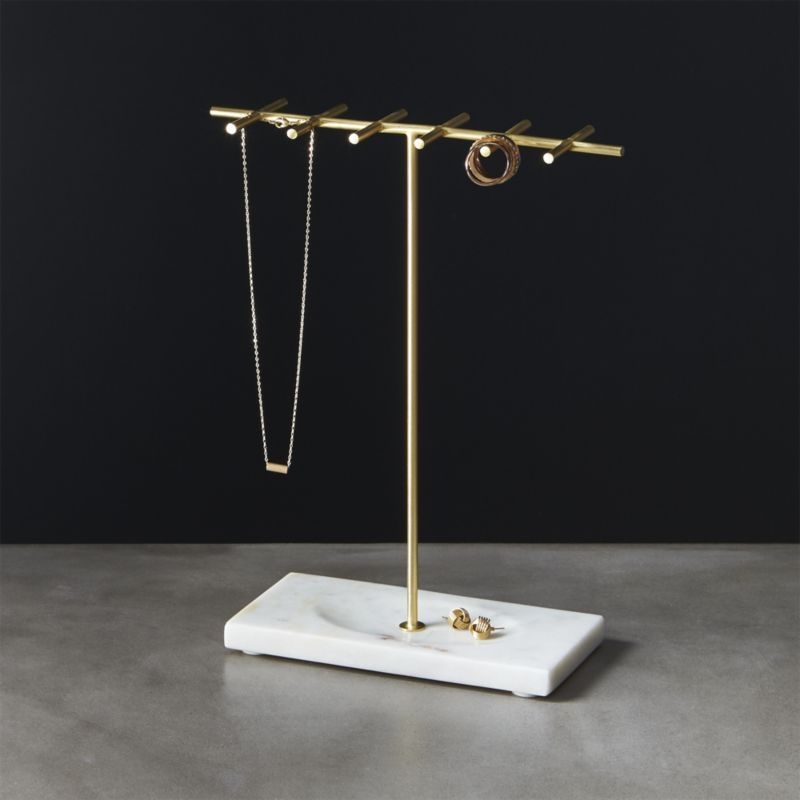 Brass and Marble Jewelry Holder - Image 1