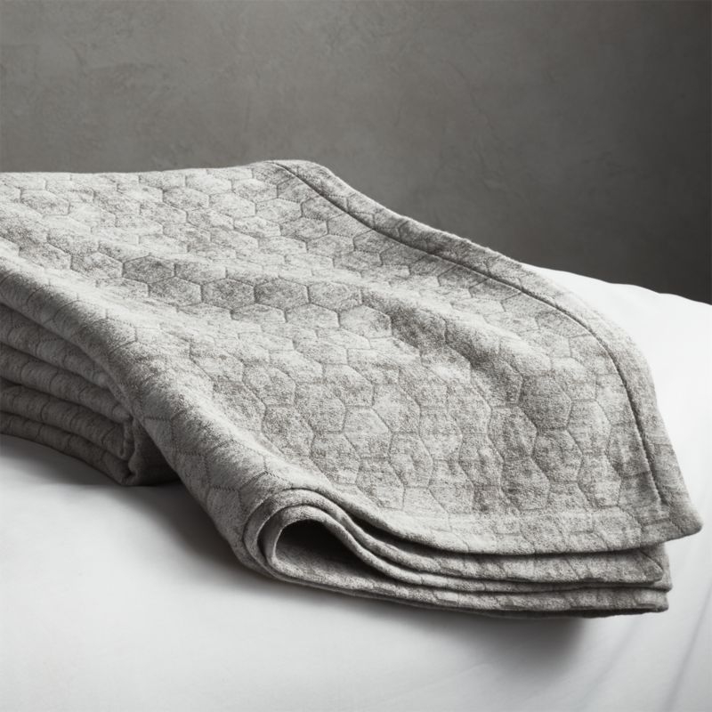 Grey Honeycomb Full/Queen Blanket - Image 1