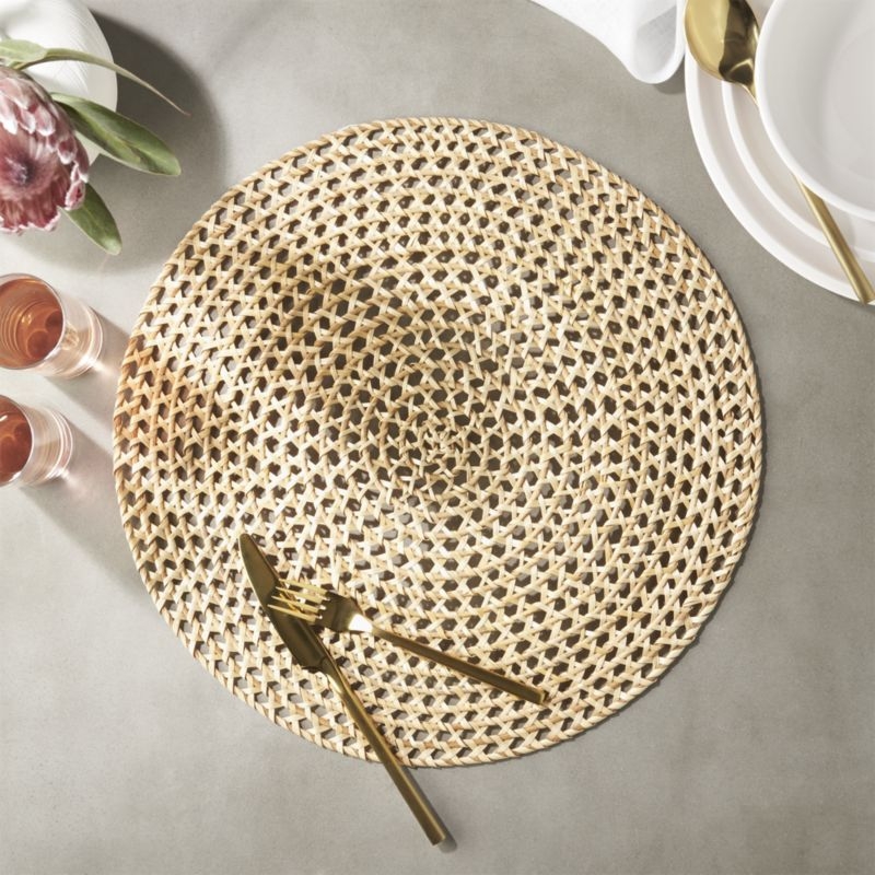Round Natural Rattan Placemat - Image 2