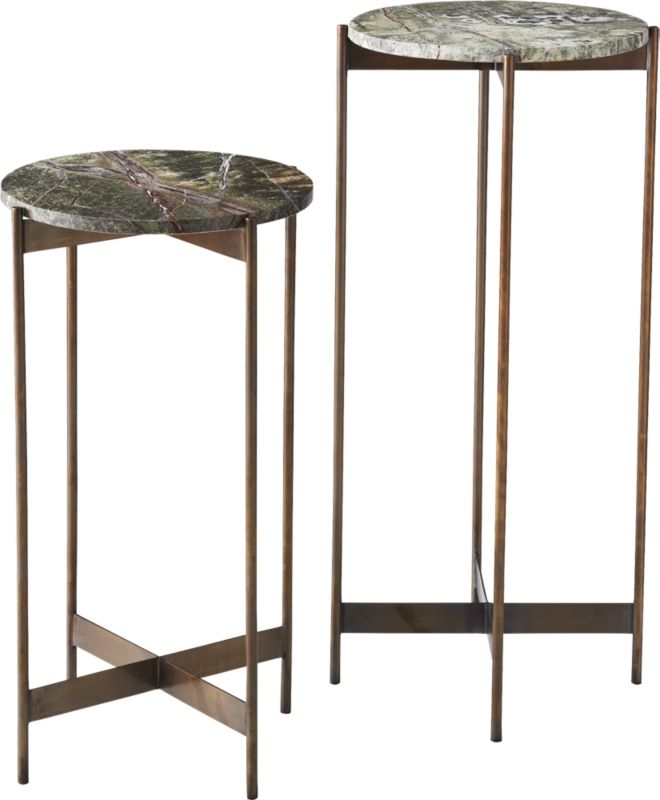 Tall Bronze and Marble Pedestal Table - Image 3