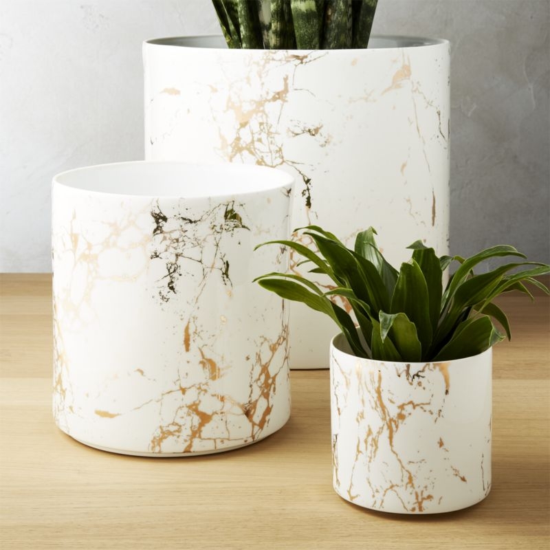 PALAZZO LARGE MARBLEIZED PLANTER 10.5"D x 11"H - Image 4