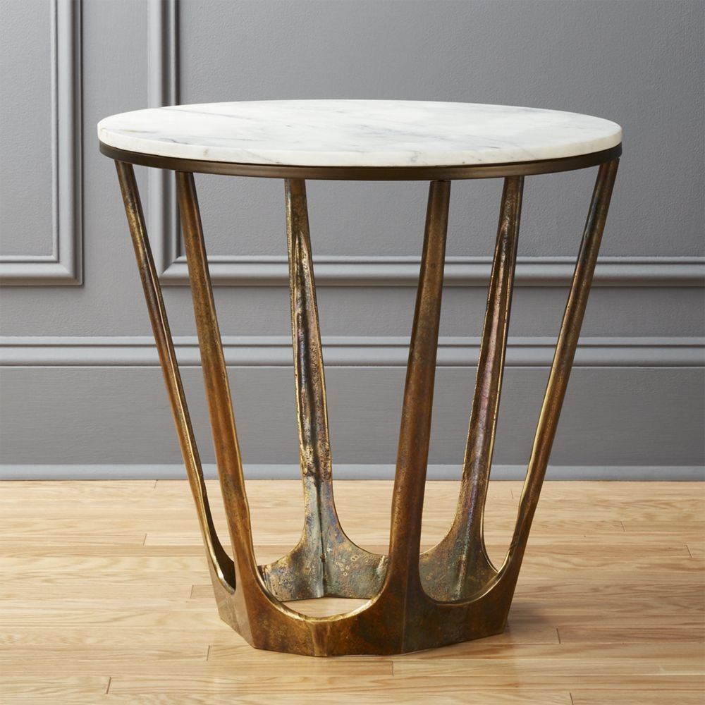 Parker White Marble Side Table - Image 0