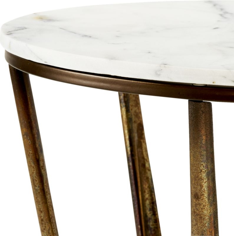 Parker White Marble Side Table - Image 3