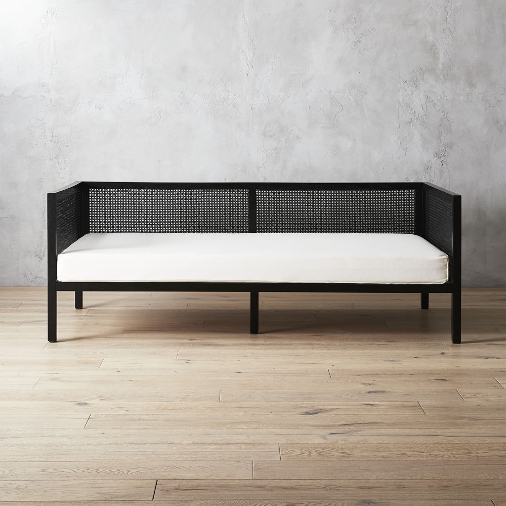Boho Black Daybed with Pearl White Mattress Cover - Image 0