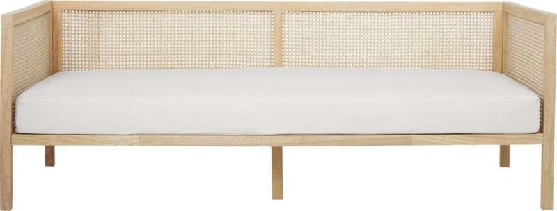 Boho Natural Daybed with Pearl White Mattress Cover - Image 1