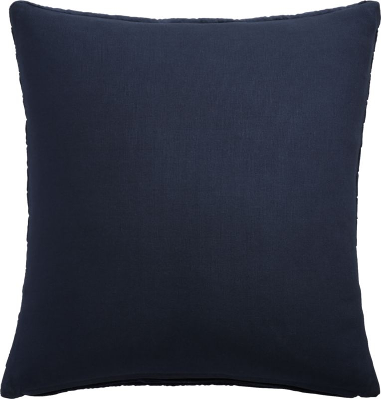"18"" Channeled Navy Velvet Pillow with Feather-Down Insert" - Image 3
